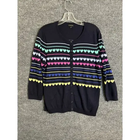 Talbots Sweaters Talbots Women Heart Printed Cardigan Sweater